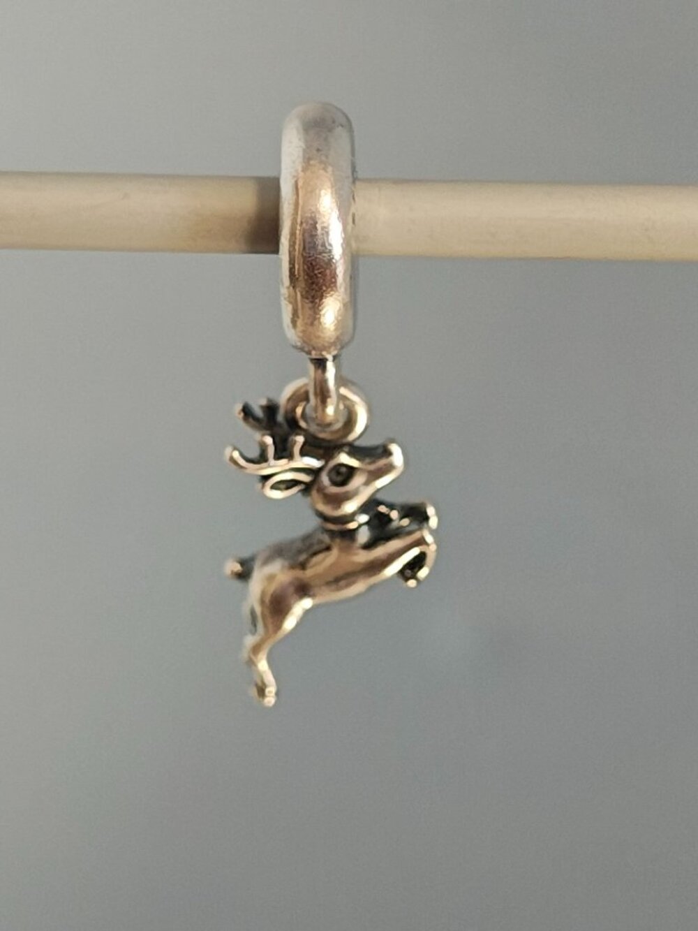 Authentic Pandora Retired Reindeer Christmas Dangle Charm – 791194
